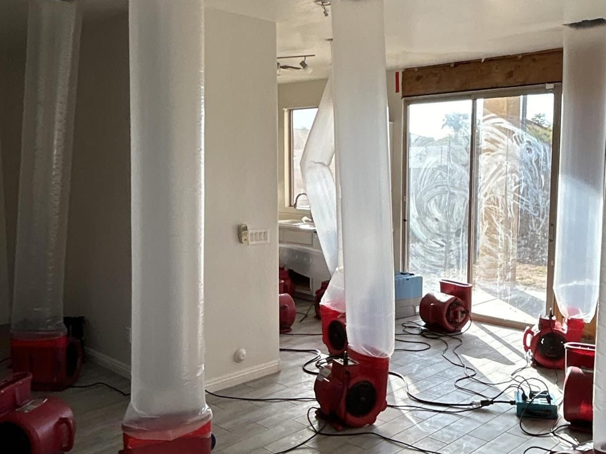 Structural drying in progress inside a containment